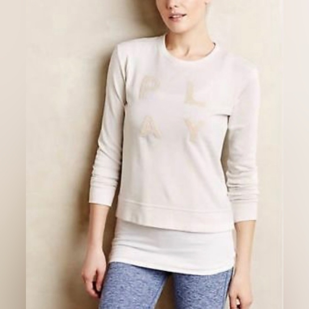 Sundry Embroidered Play Spellout Pullover Sweatshirt